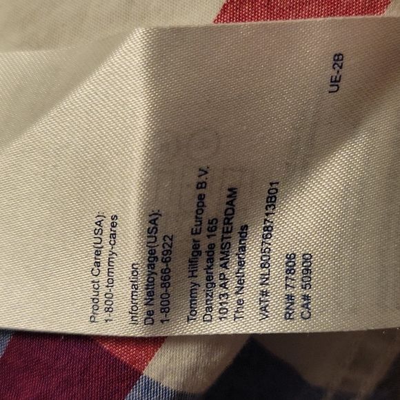 Tommy Hilfiger dress shirt Large white w/ red/blue cross hatched stripes.likenew - Picture 9 of 9